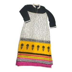 Elegant Black and Yellow Women's Kurta
